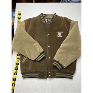 Pacific Flyer Bomber Jacket Mens XL Brown Heavyweight Zipped & Custom Snaps